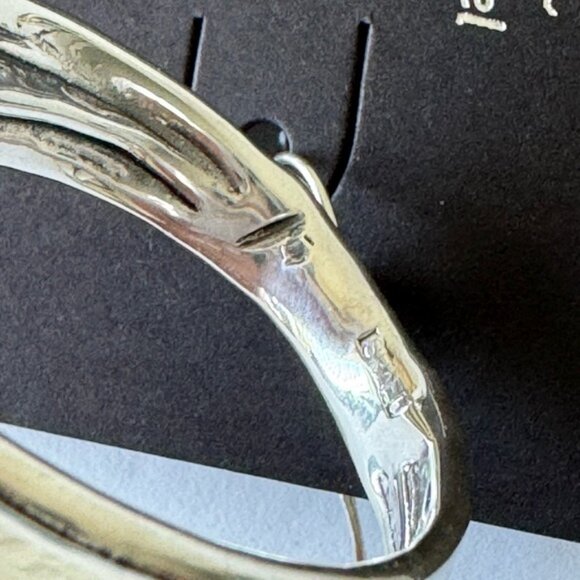 E&L Twist Sterling Silver Electroform Earrings Made in Israel 2 3/4 in long - Picture 14 of 15